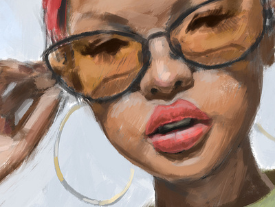 CHINQPINK art girl glasses portrait