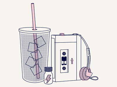 Homosexually Caffeinated coldbrew illustration poppers vector walkman