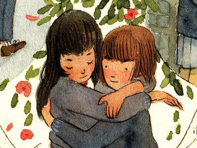 I love you more book illustration illustration japan senpai watercolor