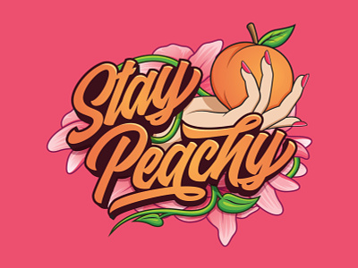 Stay Peachy design illustration illustration art illustrator logo peachy vector vector art