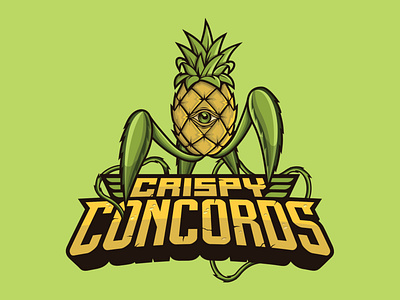 Crispy Concords design illustration illustration art illustrator logo mascot logo pineapple typography vector vector art