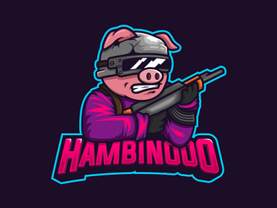 Hambino branding design esport illustration illustration art illustrator logo mascot logo pig vector vector art youtube youtuber
