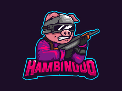 Hambino branding design esport illustration illustration art illustrator logo mascot logo pig vector vector art youtube youtuber