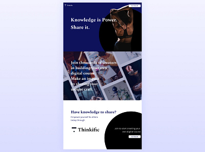 Knowledge is Power (Website UI design) thinkific uidesign website design