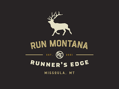 Run Montana Badge badge badgedesign badges branding emblem graphic design illustrator logo seal symbol type typography