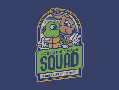 Tortoise & Hare Squad badge badge logo badgedesign badges beadgedesigner branding graphic design logo logo design typography vector