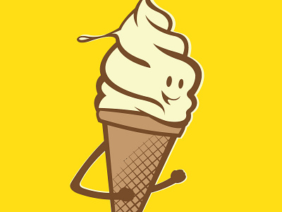 Ice Cream Run 2016 Mascot cartoon character illo logo mascot vintage