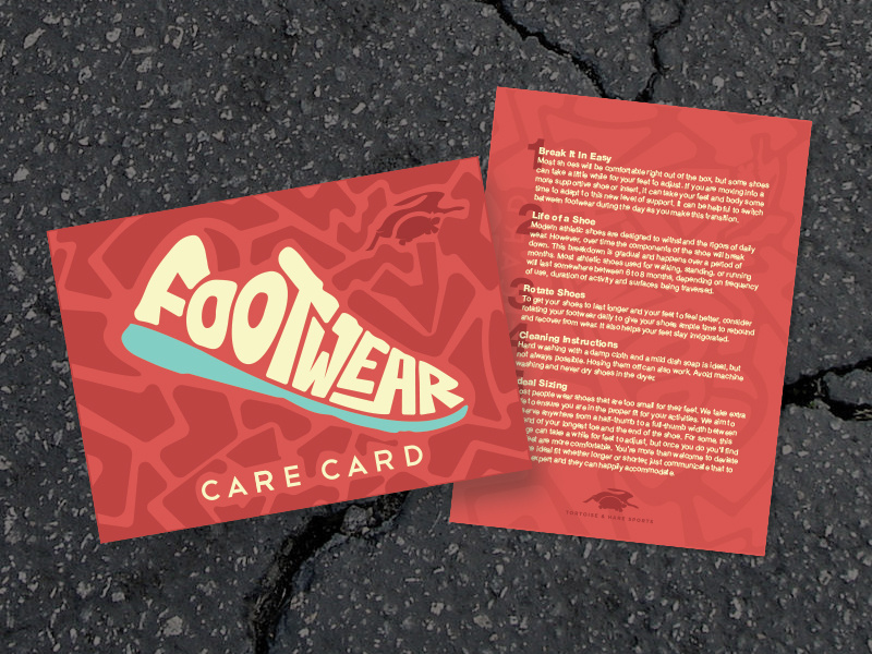 Footwear Care Card postcard print type typography graphic design