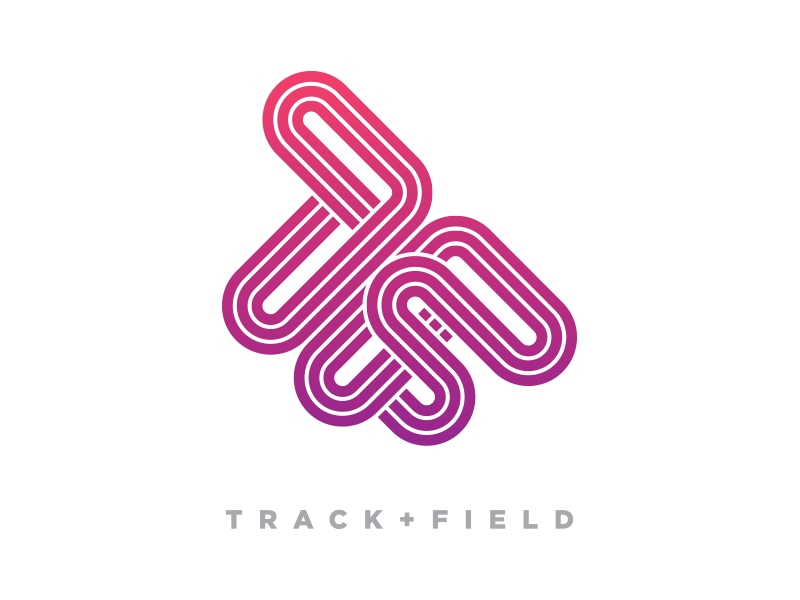 Track + Field logo 2nd Option icon symbol seal emblem logo type typography graphic design