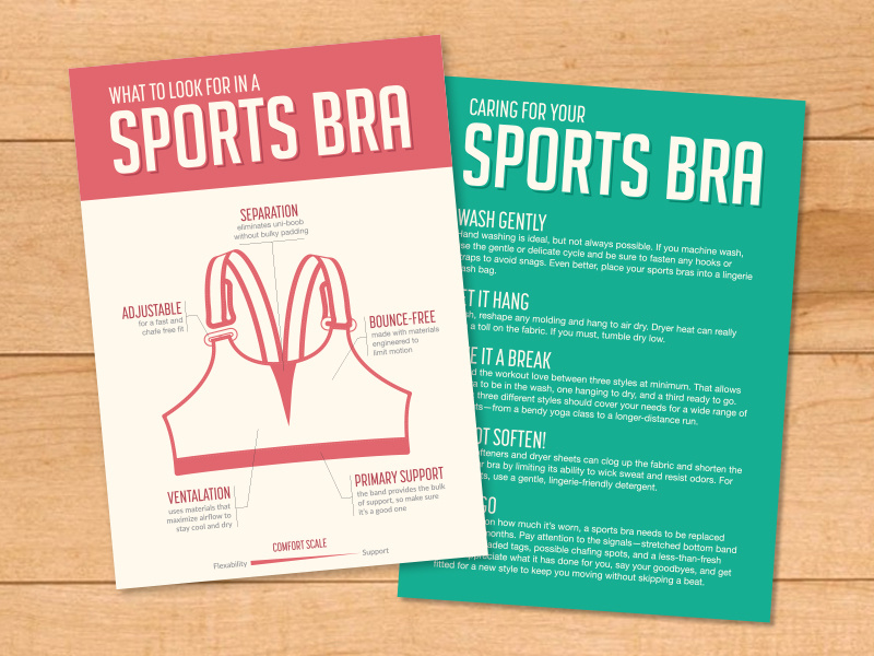 Sports Bra Info Card typesetting layout postcard print type typography graphic design