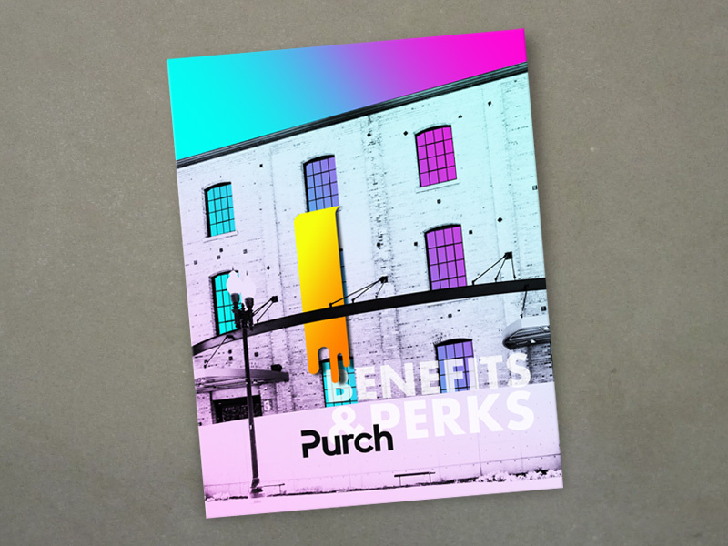 Benefits and Perks Statement Cover brightness color layout graphic design