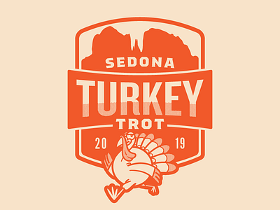 Sedona Turkey Trot badge emblem graphic design logo type