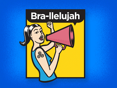 Bra-llelujah Badge badge design branding graphic design illustration illustrator logo retro