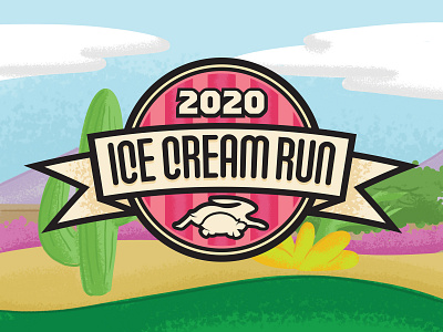2020 Ice Cream Run Badge badge design branding emblem graphic design logo vector