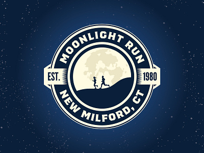 Moonlight Run Badge badge badgedesign graphic design illustration logo