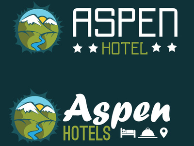 Aspen Hotel logo branding graphic design illustration logo vector