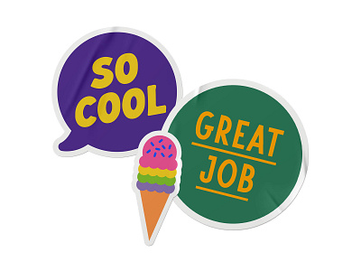 Motivational stickers #3 badge design flat ice cream sticker stickers typography vector