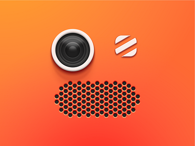 Who said Skeuomorphism is dead? 3d app app icon apple camera design friends gradient illustration ios logo messaging orange skeuomorphism speaker talking photos voice voice message zebra