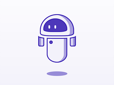 Userlane Robot friendly icon illustration purple robot stroke userlane