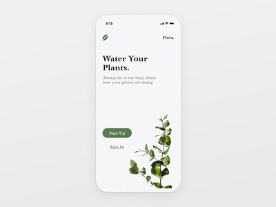 Sign Up app apple clean dailyui design green ios plants signin signup simple splashscreen ui