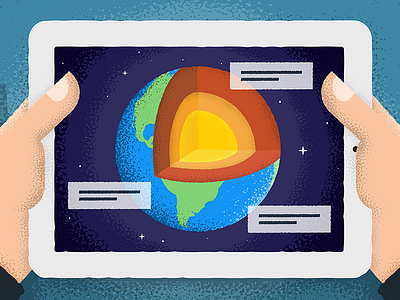 Illustration for Xplorar App augmented reality earth illustration ipad technology texture
