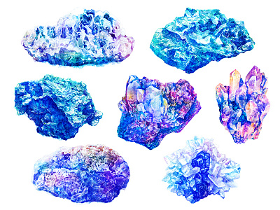 watercolor minerals art
