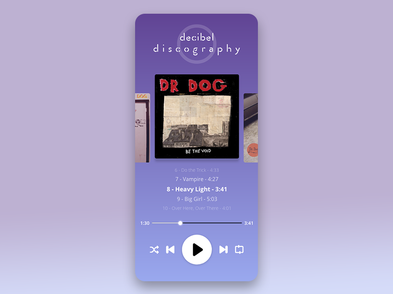 Day009 #DailyUI ui designer music dr.dog ui design daily009 daily 100 challenge adobexduikit uikit app ux ui adobexd design dailyui