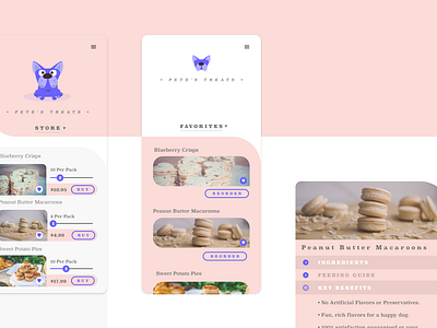 Pete's Treats #DailyUI adobe adobexd app daily 100 challenge dailyui dailyui043 dailyui044 dailyui045 design dogs ui ui design ui designer ux