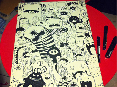 Painting custom doodles molotow monsters posca samnuts