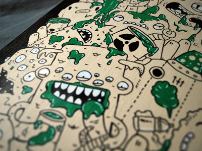 Skate peralta custom #1 custom doodles monsters peralta powell samnuts skate skateboard