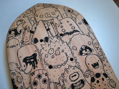 Skate Custom 2 custom doodles monster posca samnuts skateboard