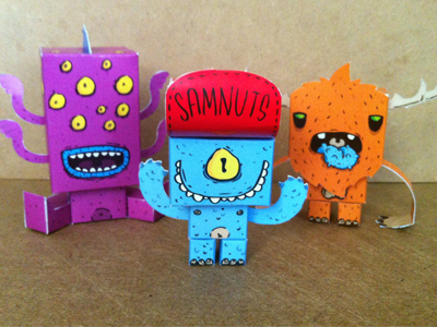 Paper Toys monster paper toy samnuts