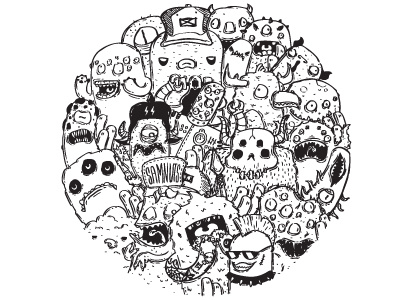 Circle circle doodles monsters samnuts