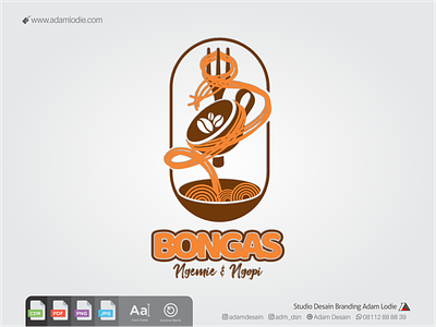 LOGO CAFE BONGAS branding company corel draw design illustration indonesian food logo packaging packaging design vector