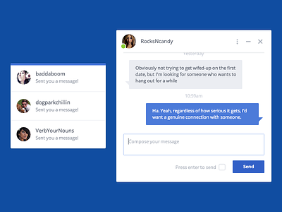 OkCupid Messages Redesign bubble chat chat window im message messages notification text timestamp