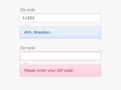 Zip Code Feedback States all css brooklyn error feedback success zip code