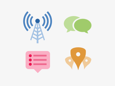 Locals Icons broadcast chat location notification notifications radio tower