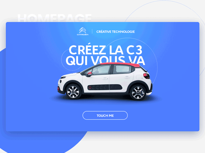 Citroën - Personnalize your car app animation design app digital ui