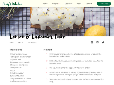 Food Blog Concept blog concept ui desgin ux design