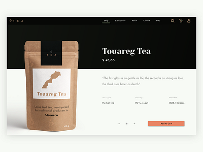 Product Page - Tea Shop clean concept design ecommerce ecommerce design product product page shop store ui ui desgin ux design webdesign website