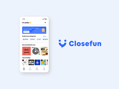 Closefun App branding design logo minimal ui uxui