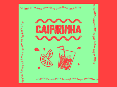 Caipirinha art caipirinha cocktail design flat illustration illustrator logo minimal typography vector