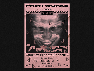 Aphex Twin Poster aphex twin design event flyer halftone illustrator poster poster a day poster art typography