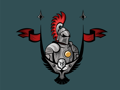 Omega Knight 2d armor badge character eagle fighter flat illustration helmet illustration illustrator knight logo mascot mascotlogo medieval old fashioned omega spartan spike warrior