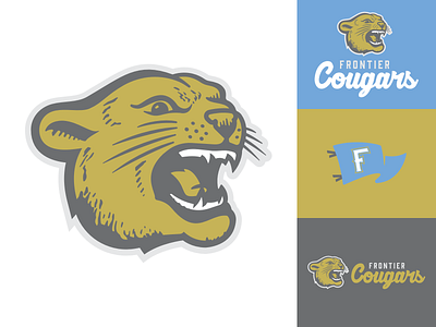 Frontier Cougars branding design illustraion logo mascot sports