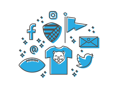 Social Media Icons animal athletics brand design flat icon illustration sports