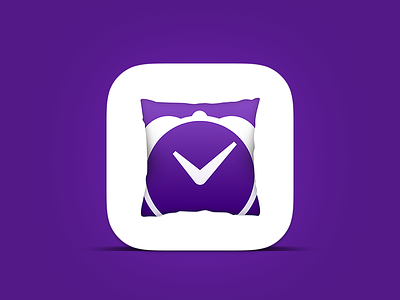 Pillow Final Icon application icon ios ios7 ios8 iphone nap pillow purple sleep sleep tracking white