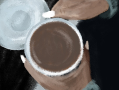 coffe 2 coffee coffee cup girl illustration photoshop wacom intuos