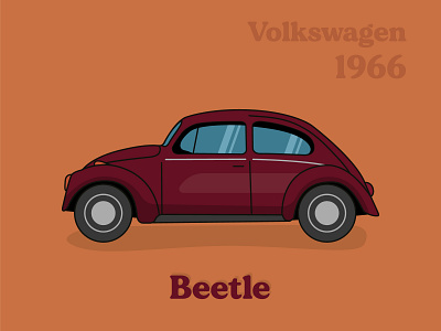 Volkswagen Beetle car illustration illustrator vector