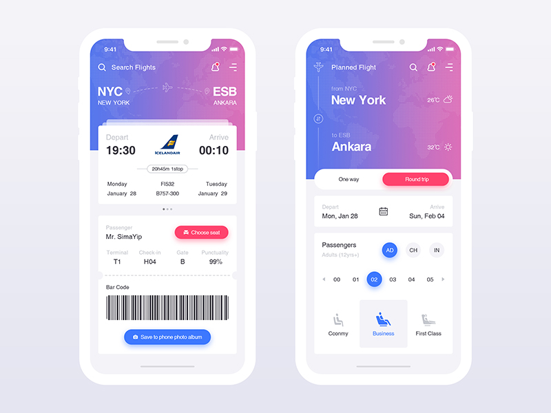 Airline Ticket Booking App By Simayip On Dribbble